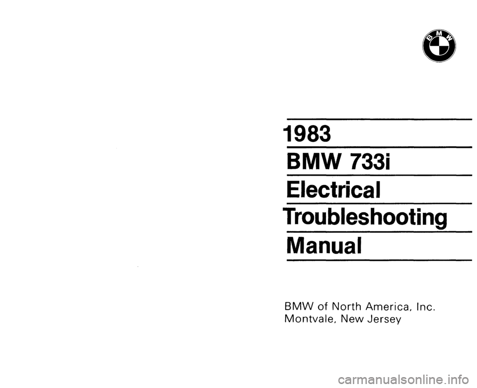 BMW 733i 1983 E23 Electrical Troubleshooting Manual 