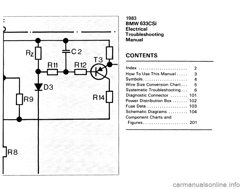 BMW 633csi 1983 E24 Electrical Troubleshooting Manual 