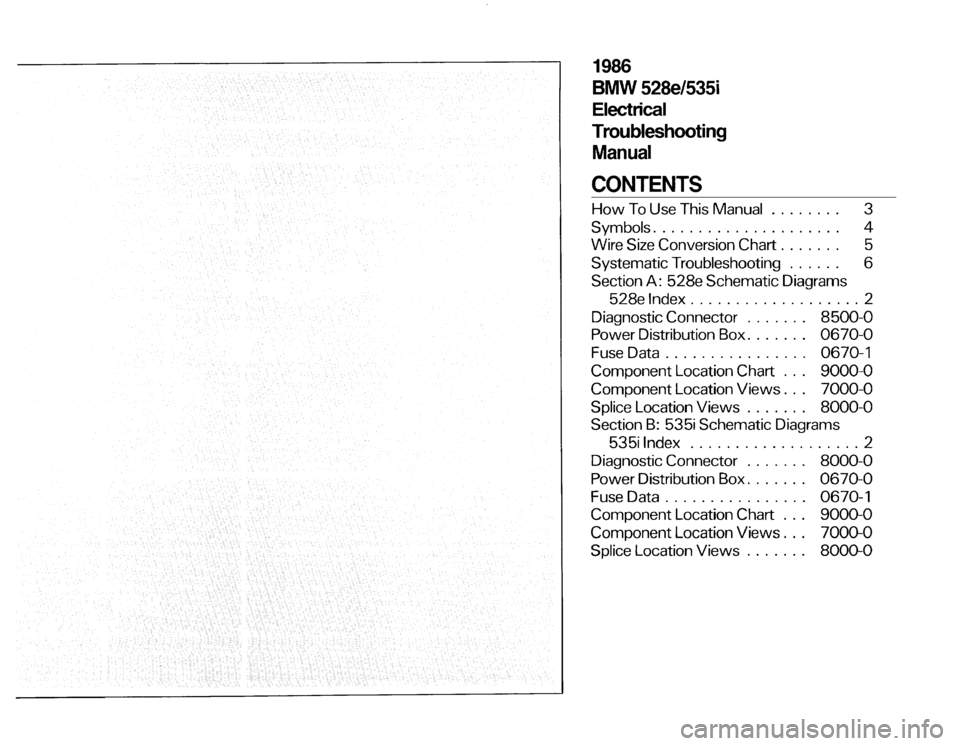 BMW 535i 1986 E28 Electrical Troubleshooting Manual 