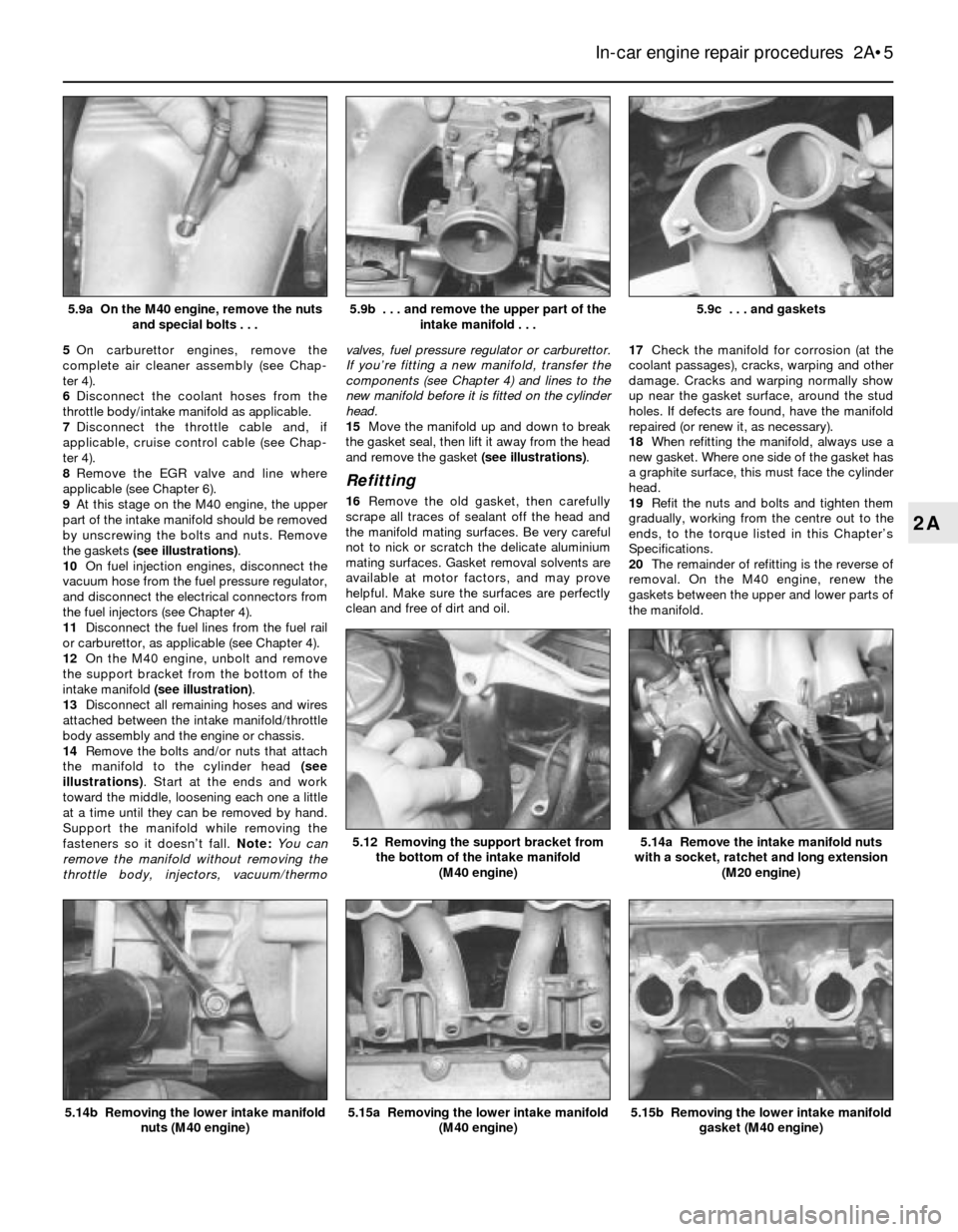 BMW 3 SERIES 1990 E30 Workshop Manual 5On carburettor engines, remove the
complete air cleaner assembly (see Chap-
ter 4).
6Disconnect the coolant hoses from the
throttle body/intake manifold as applicable.
7Disconnect the throttle cable 