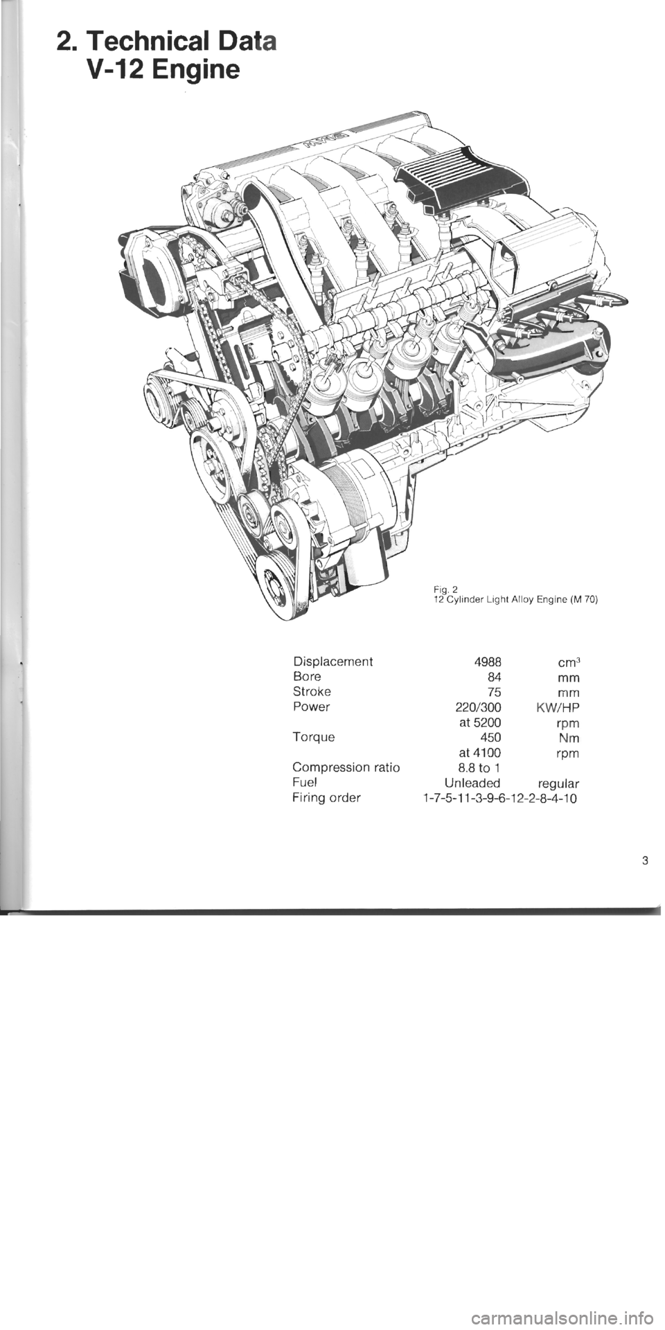 BMW 750i 1991 E32 M70 Engine Workshop Manual 