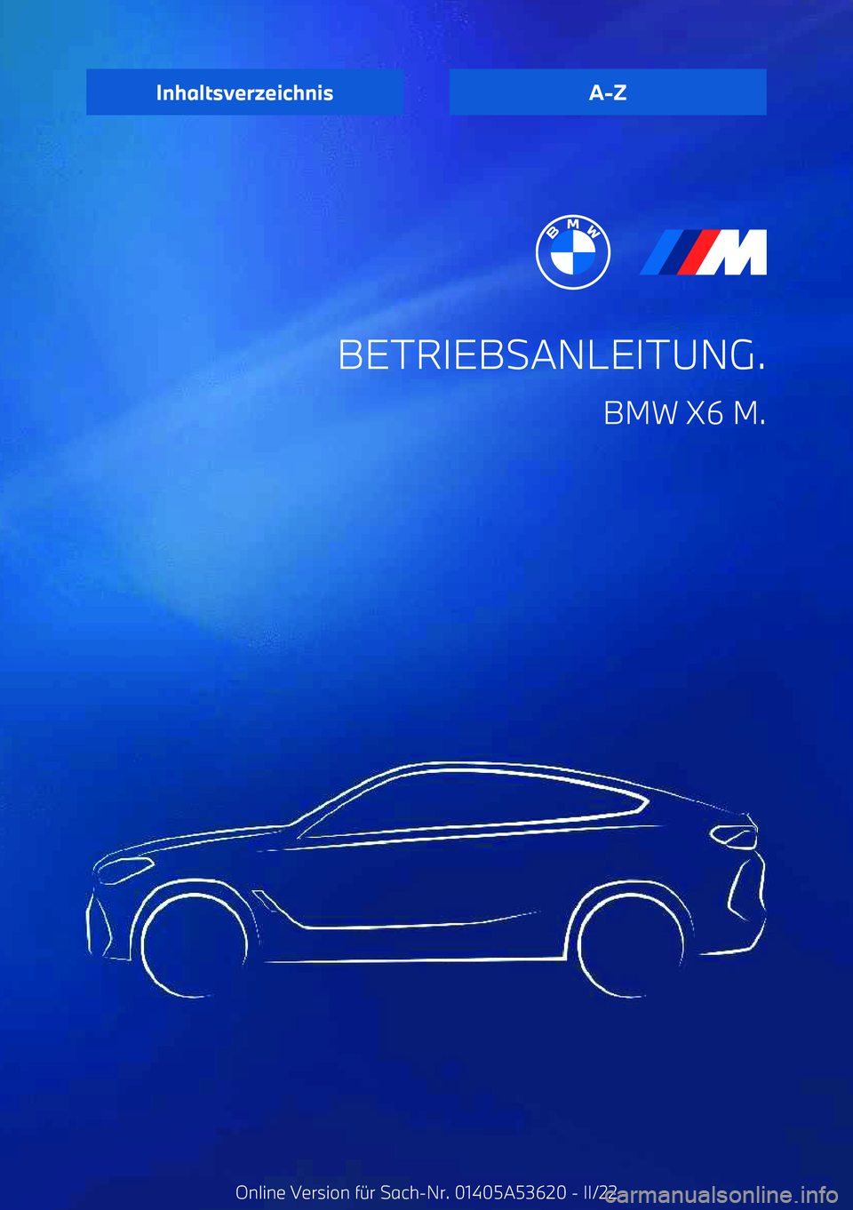 BMW X6 M 2022  Betriebsanleitungen (in German) 