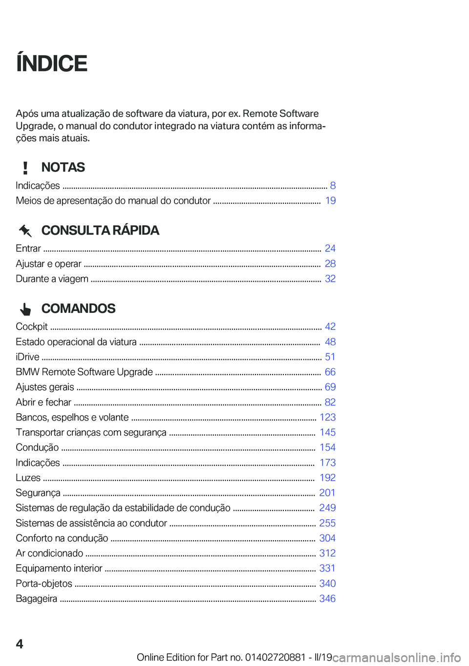 BMW X7 2019  Manual do condutor (in Portuguese) �