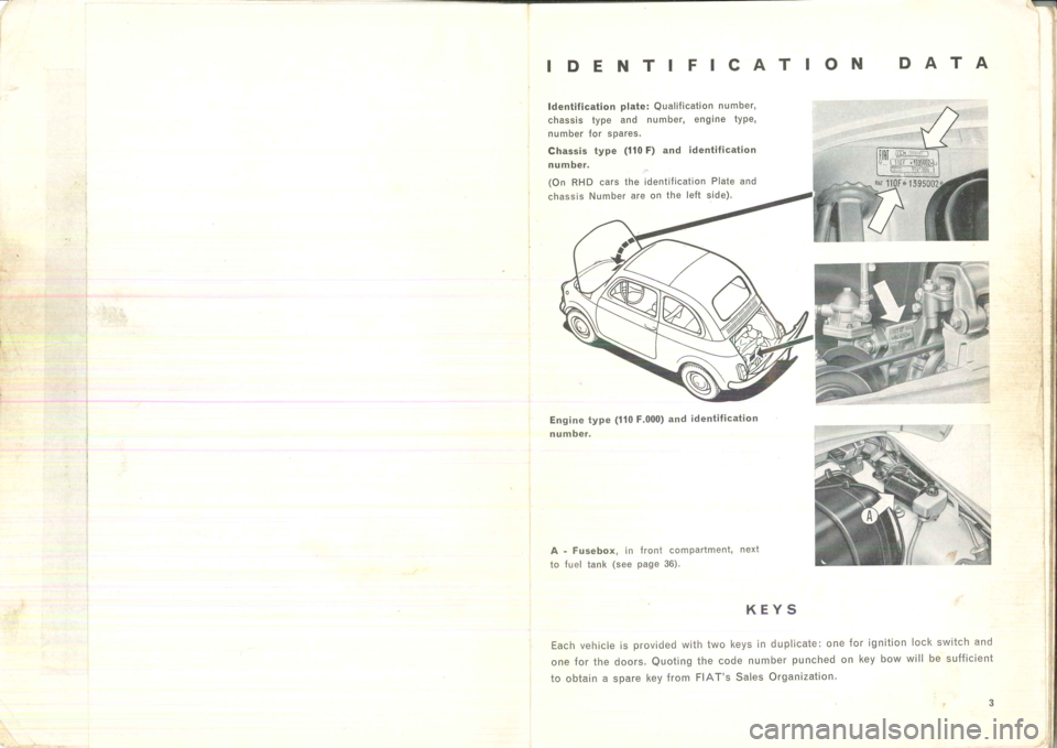 FIAT 500 1972 1.G Instruction Manual 