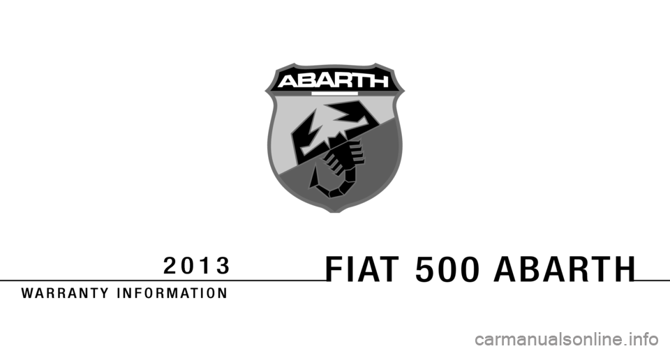 FIAT 500 ABARTH 2013 2.G Warranty Booklet 