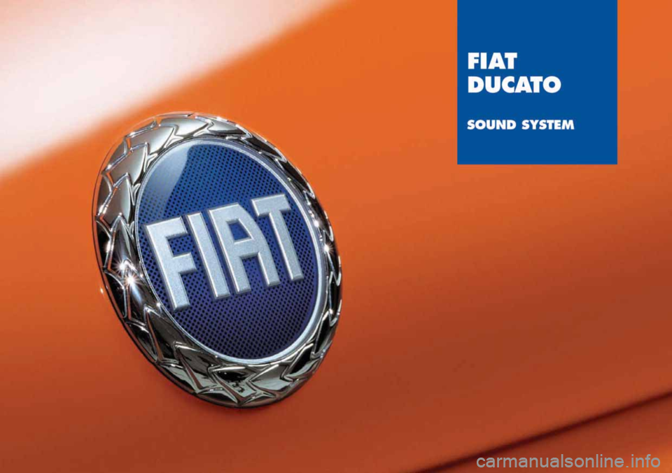 FIAT DUCATO 250 2006 3.G Radio CD Manual 