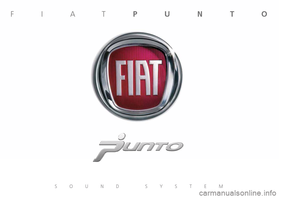FIAT GRANDE PUNTO 2009 199 / 1.G Radio CD MP3 Manual 