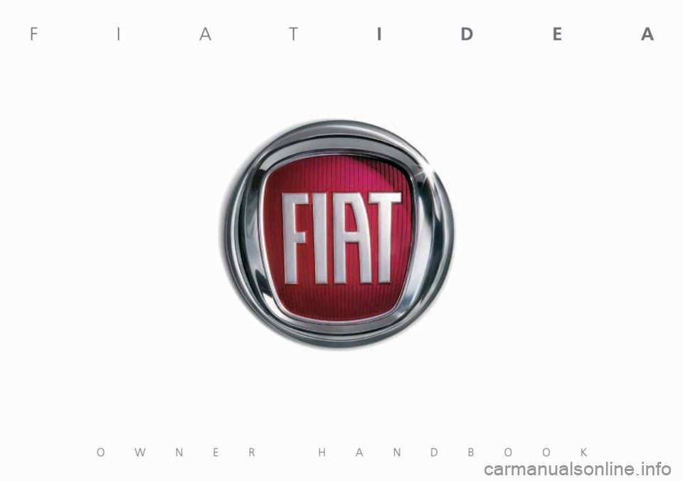 FIAT IDEA 2012 1.G Owners Manual 