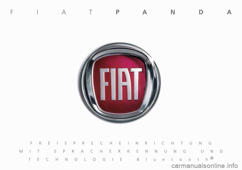 FIAT PANDA 2007 169 / 2.G Bluetooth Manual 