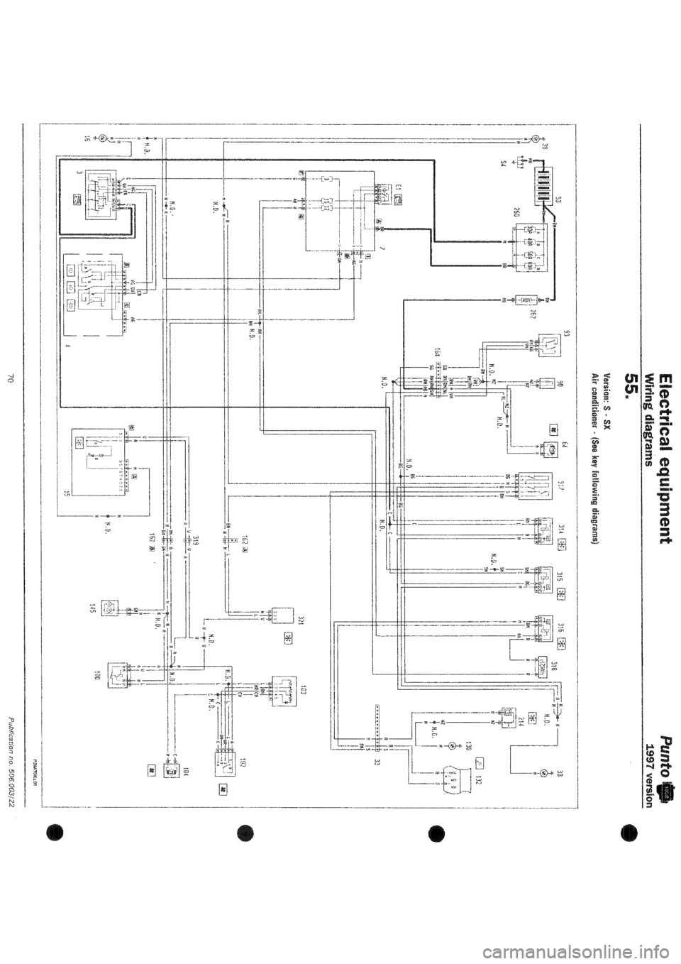 FIAT PUNTO 1997 176 / 1.G Wiring Diagrams Workshop Manual 
