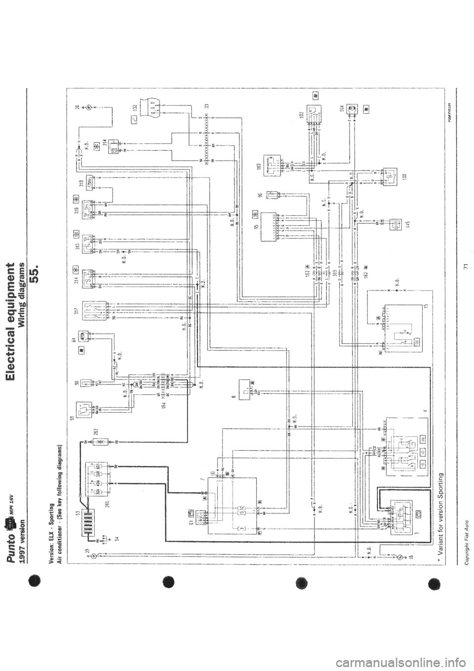FIAT PUNTO 1997 176 / 1.G Wiring Diagrams Workshop Manual 