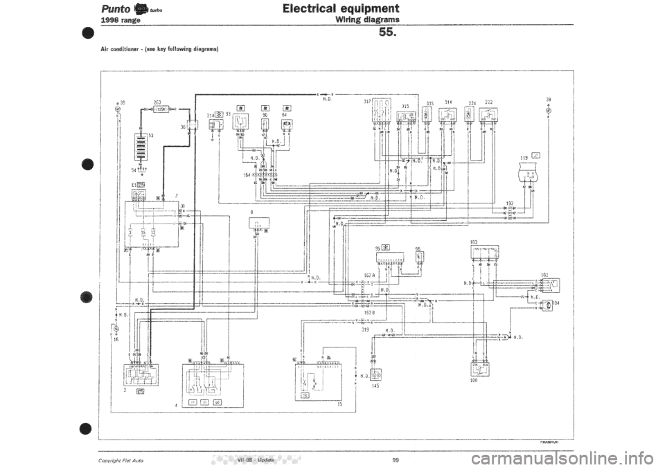 FIAT PUNTO 1998 176 / 1.G Wiring Diagrams Owners Guide 