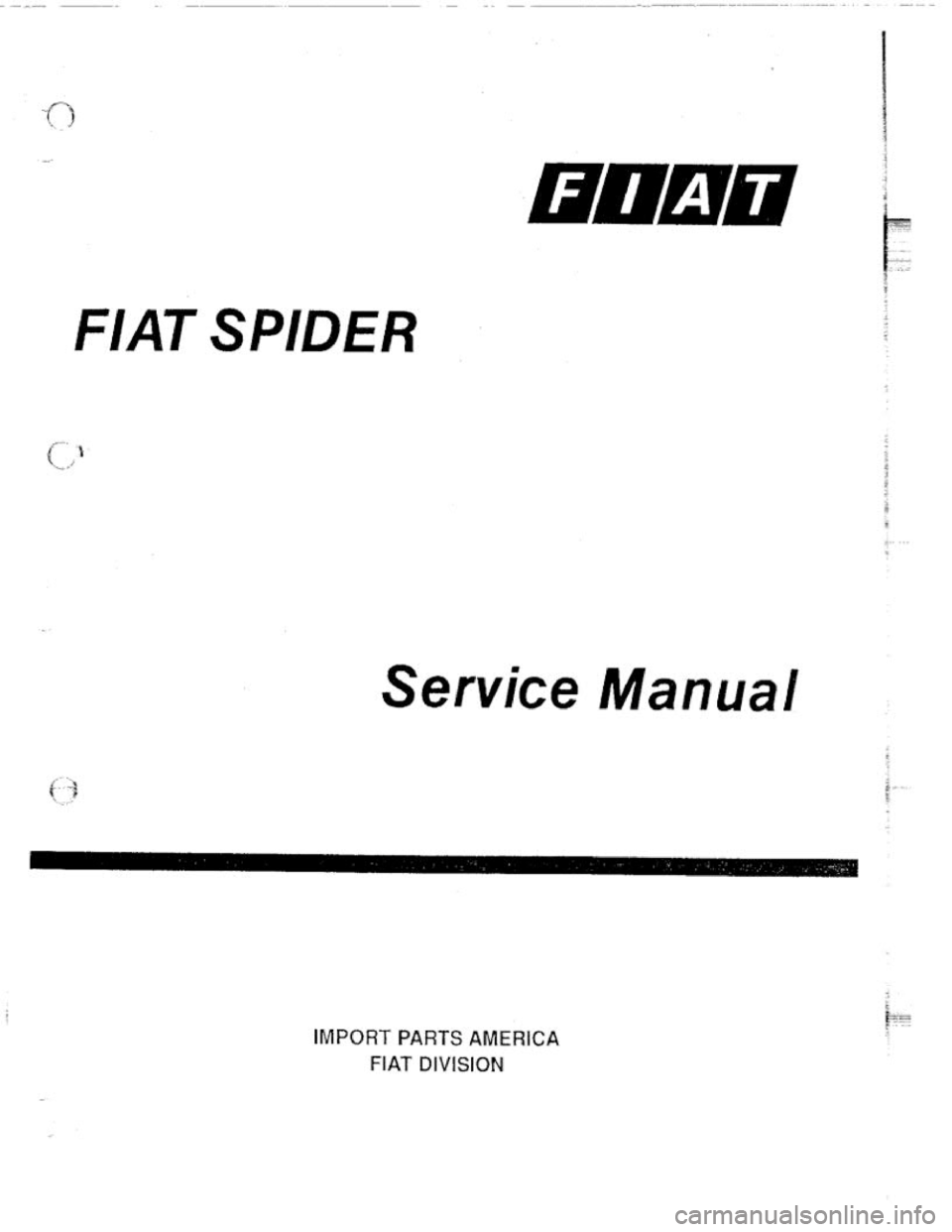 FIAT 124 SPIDER 1975  Service Manual 