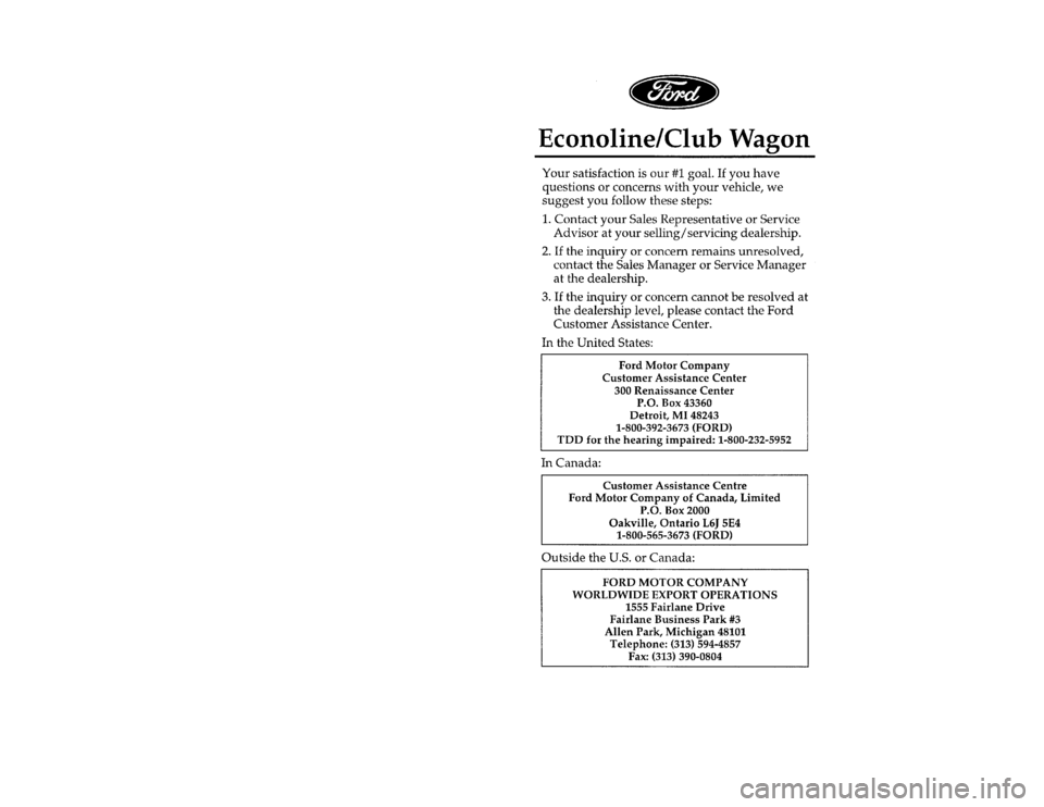 FORD E SERIES 1996 4.G Owners Manual [PI00400( E )02/95] 
thirty-six pica chart:0021231-D
File:01ltpie.ex 
Update:Wed Apr 17 08:23:53 1996 