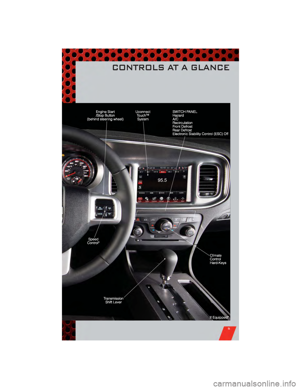 DODGE CHARGER 2011 7.G Owners Manual CONTROLS AT A GLANCE
5 