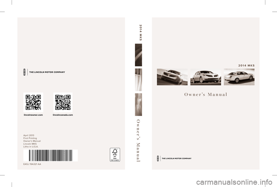 LINCOLN MKS 2014  Owners Manual 