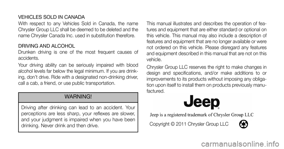 JEEP GRAND CHEROKEE 2012 WK2 / 4.G SRT Owners Manual 