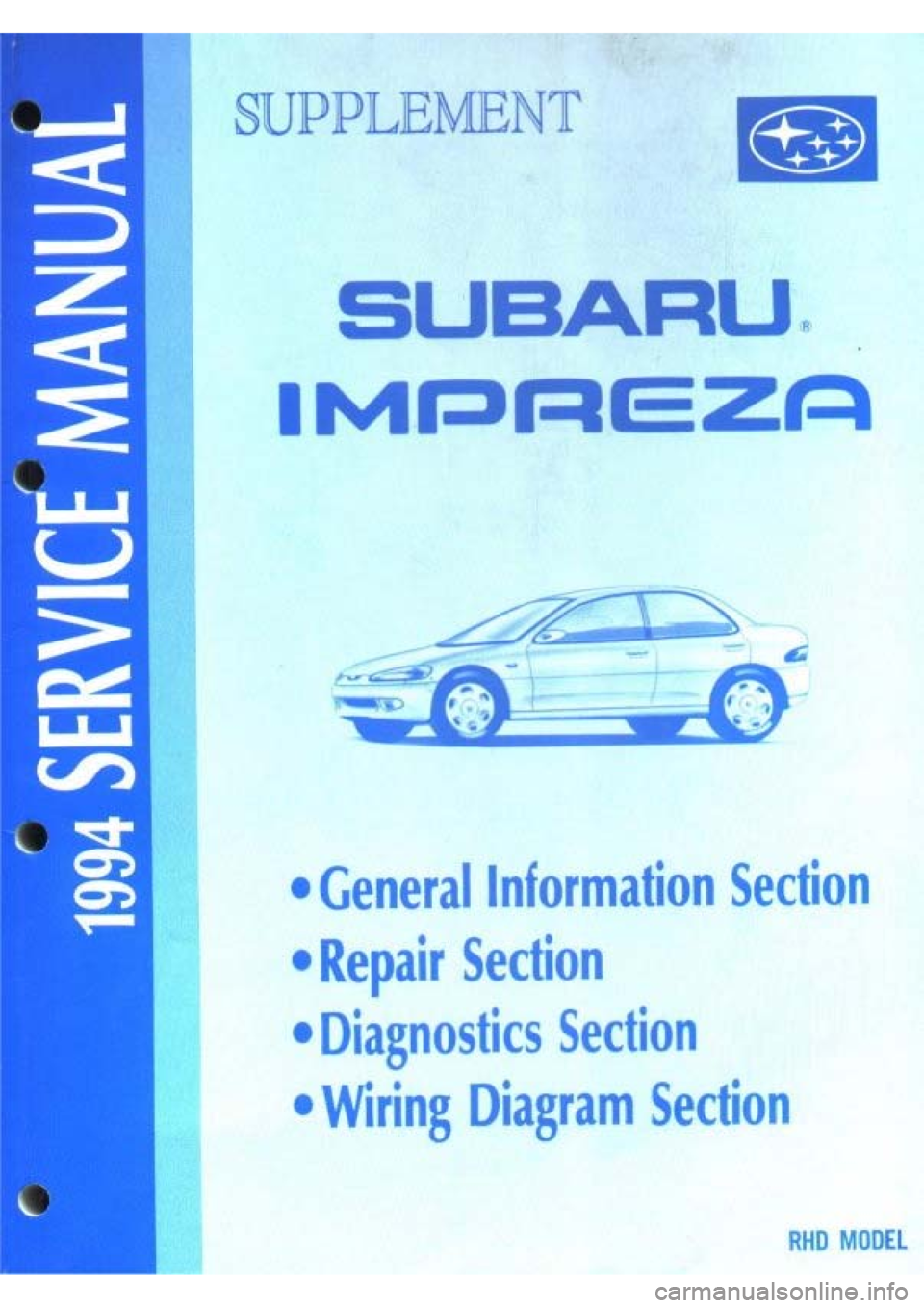 SUBARU IMPREZA 1993  Workshop Manual 
