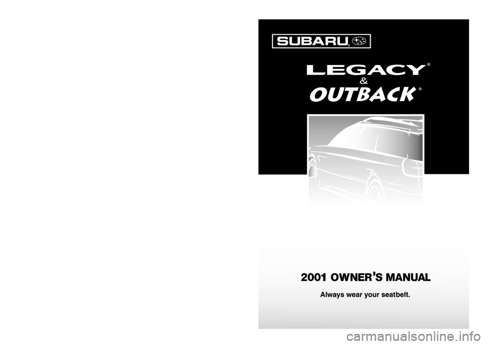 SUBARU OUTBACK 2001 3.G Owners Manual 