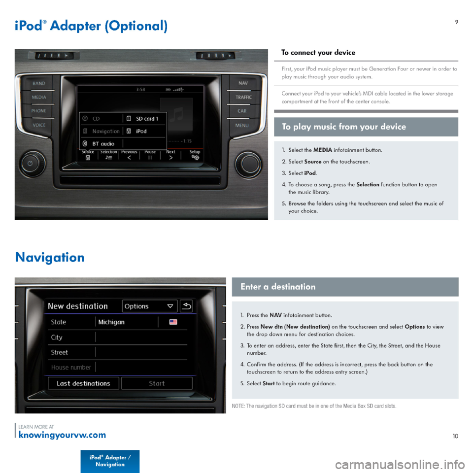 VOLKSWAGEN GOLF SPORTWAGEN 2015 5G / 7.G Quick Start Guide 