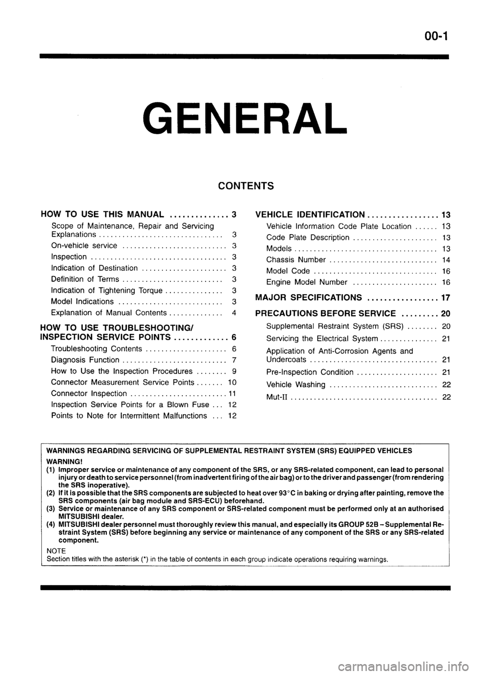 MITSUBISHI SIGMA 1997  Workshop  Service Repair Manual 