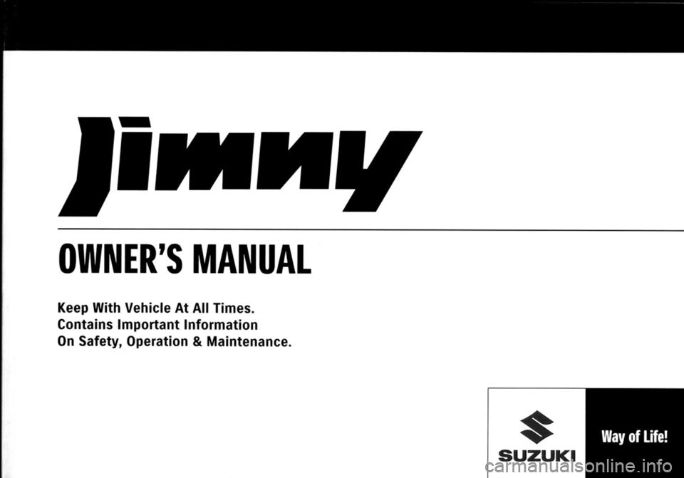 SUZUKI JIMNY 2014  Owners Manual 