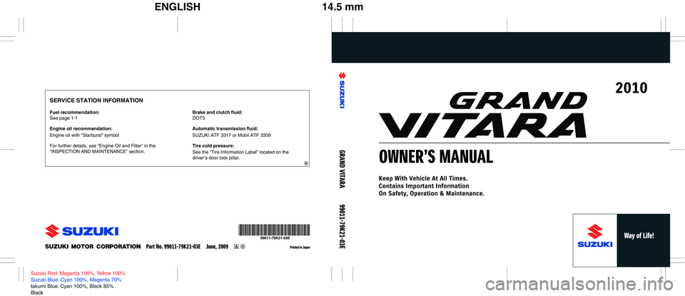 SUZUKI GRAND VITARA 2014  Owners Manual 