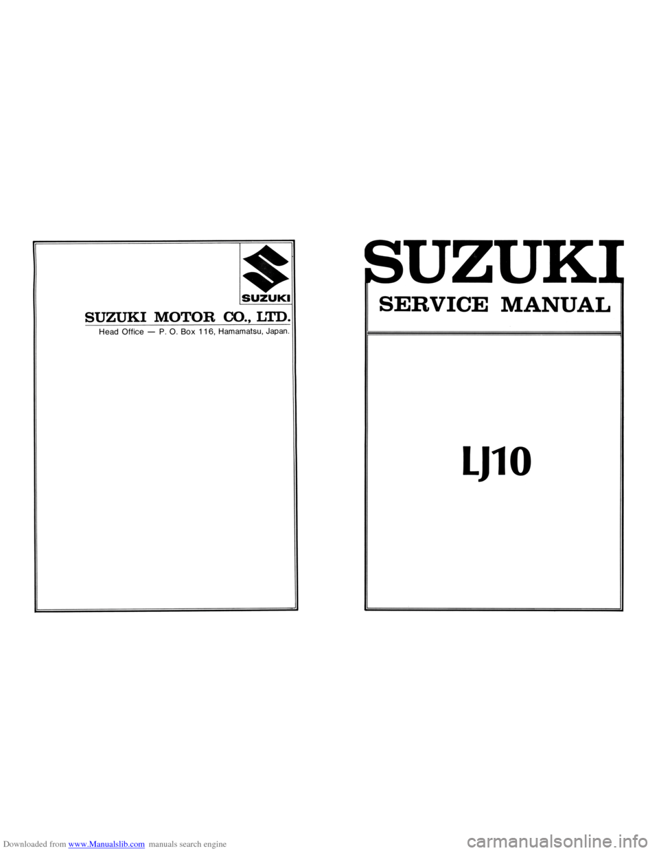 SUZUKI LJ10 1972 1.G Service Workshop Manual Downloaded from www.Manualslib.com manuals search engine   