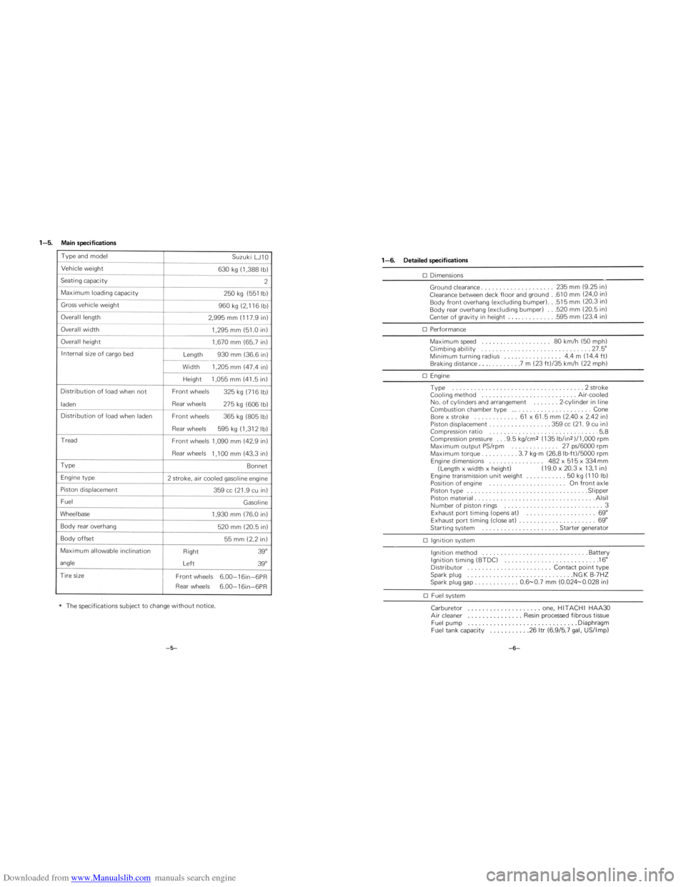 SUZUKI LJ10 1974 1.G Service Workshop Manual Downloaded from www.Manualslib.com manuals search engine   