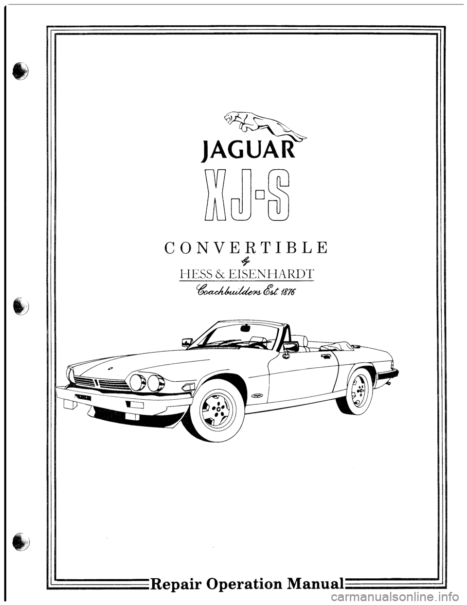 JAGUAR XJS 1975 1.G Workshop Manual 