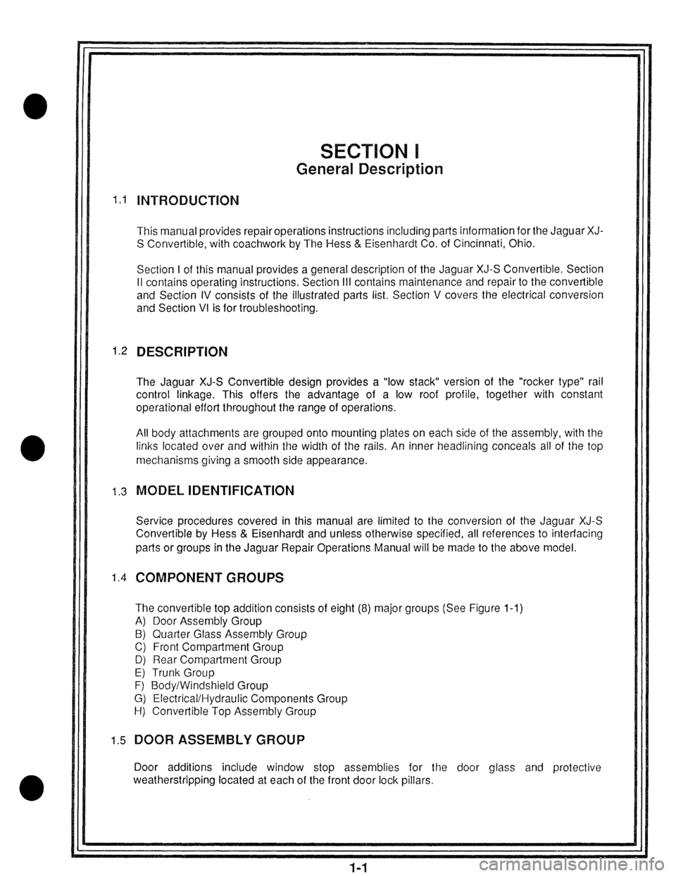 JAGUAR XJS 1975 1.G Workshop Manual 