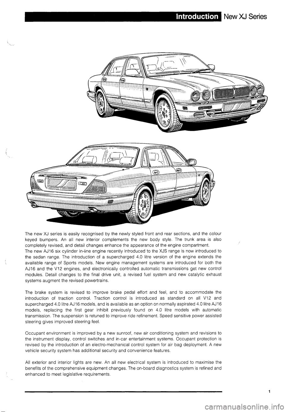 JAGUAR XJ 1995 2.G Technical Information Manual 