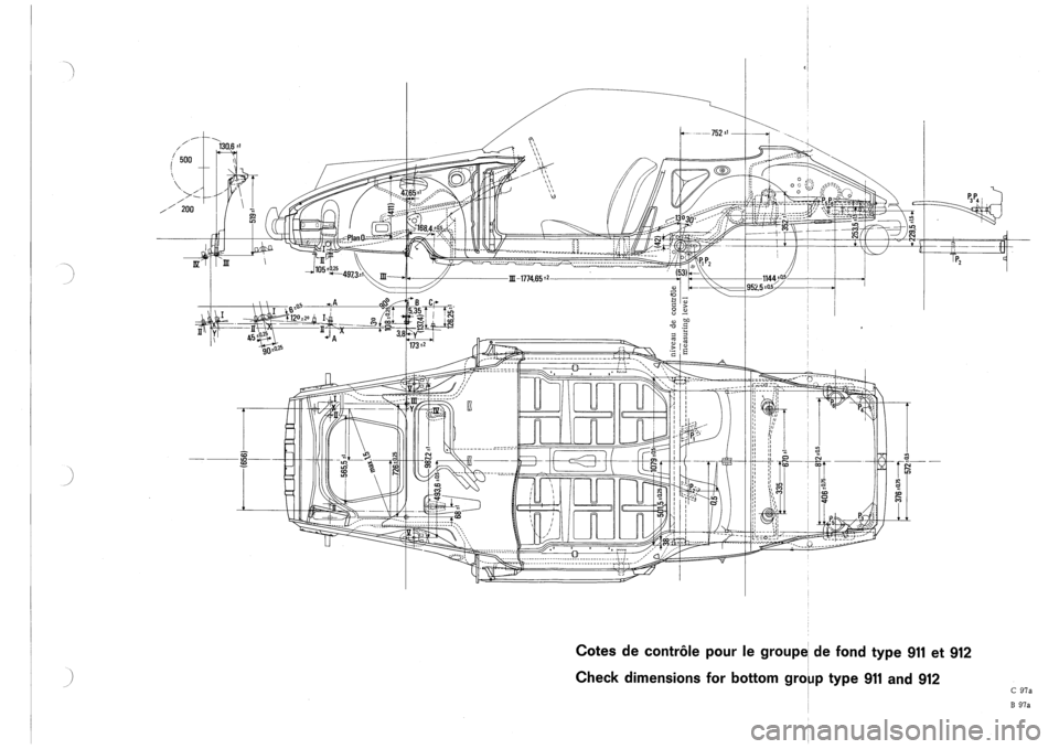 PORSCHE 911 1968 1.G Body Diagrams Workshop Manual 