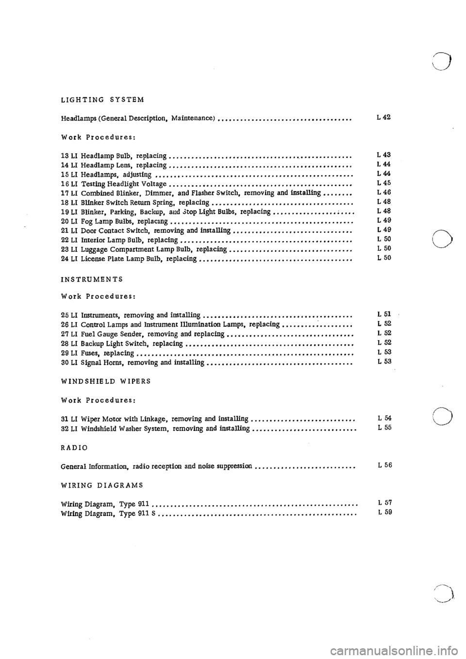PORSCHE 911 1966 1.G Electrical Workshop Manual 