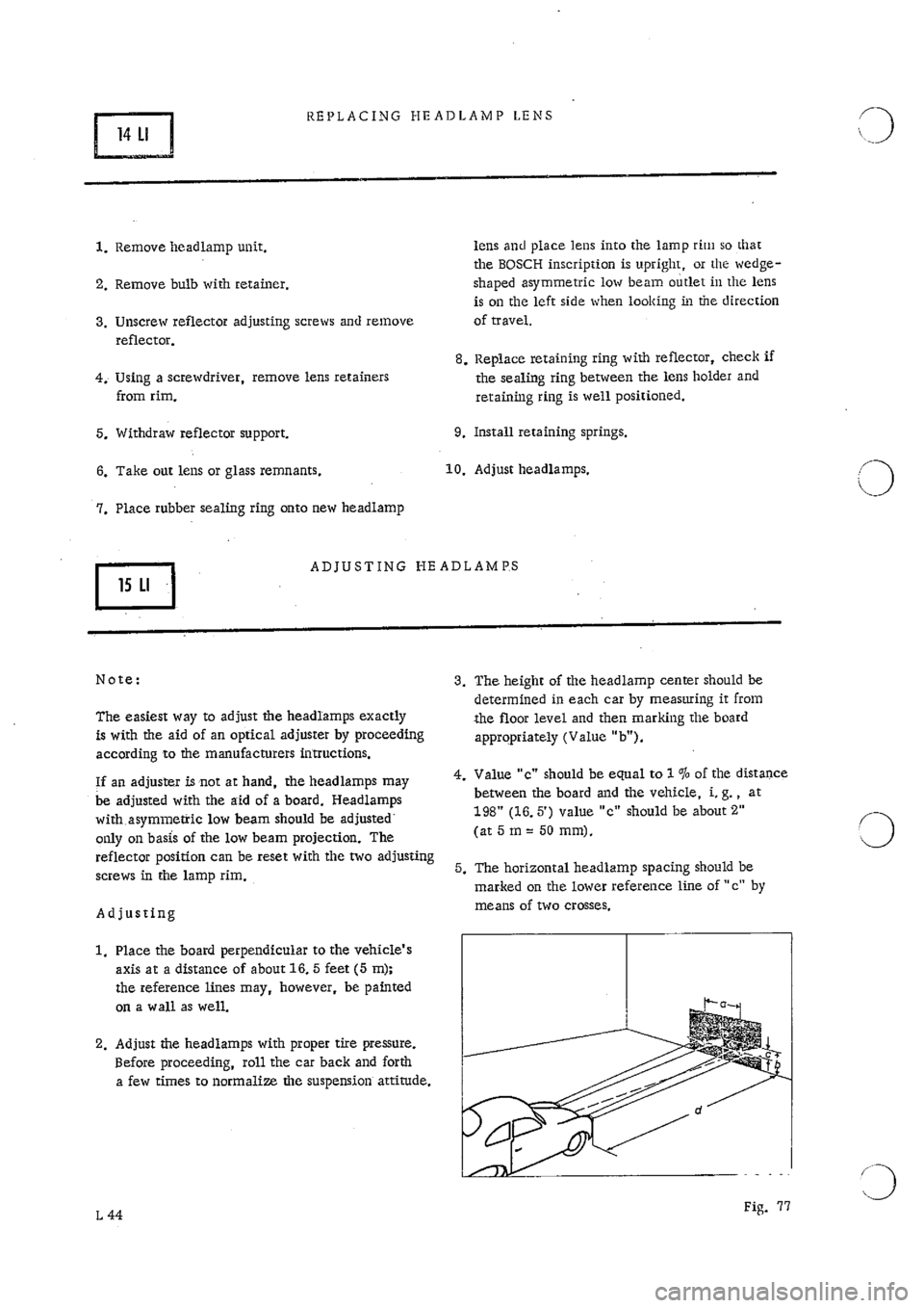 PORSCHE 911 1966 1.G Electrical Service Manual 