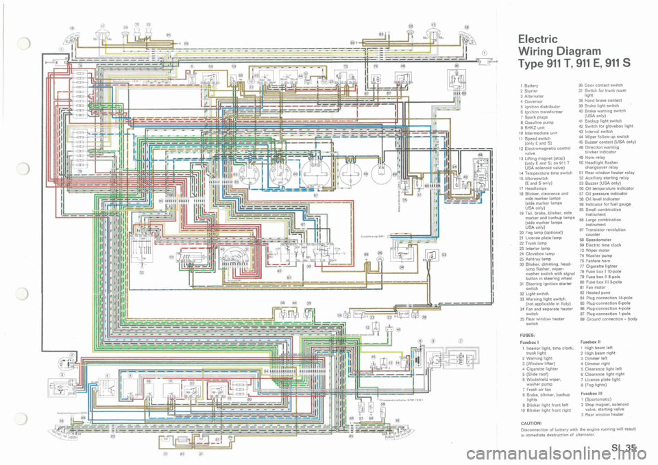 PORSCHE 911 1970 1.G Electrical Diagrams Workshop Manual 