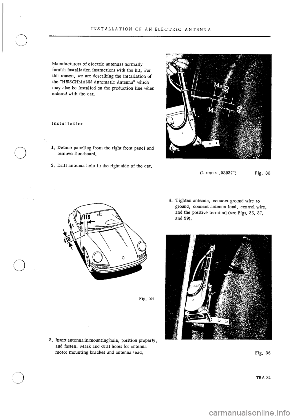 PORSCHE 911 1965 1.G Technical Instruction Owners Guide 