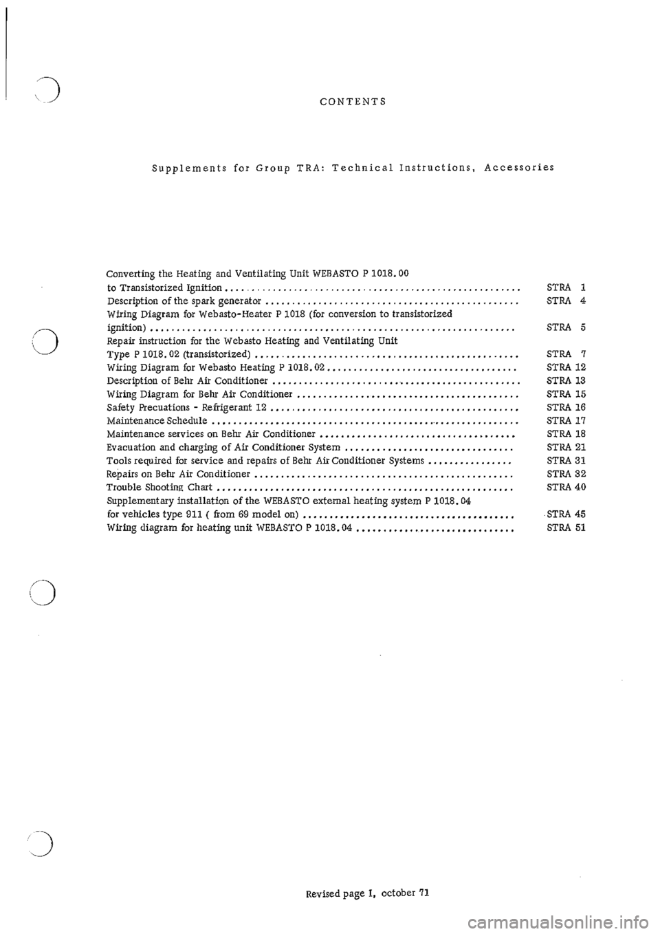 PORSCHE 911 1965 1.G Technical Instruction Owners Guide 