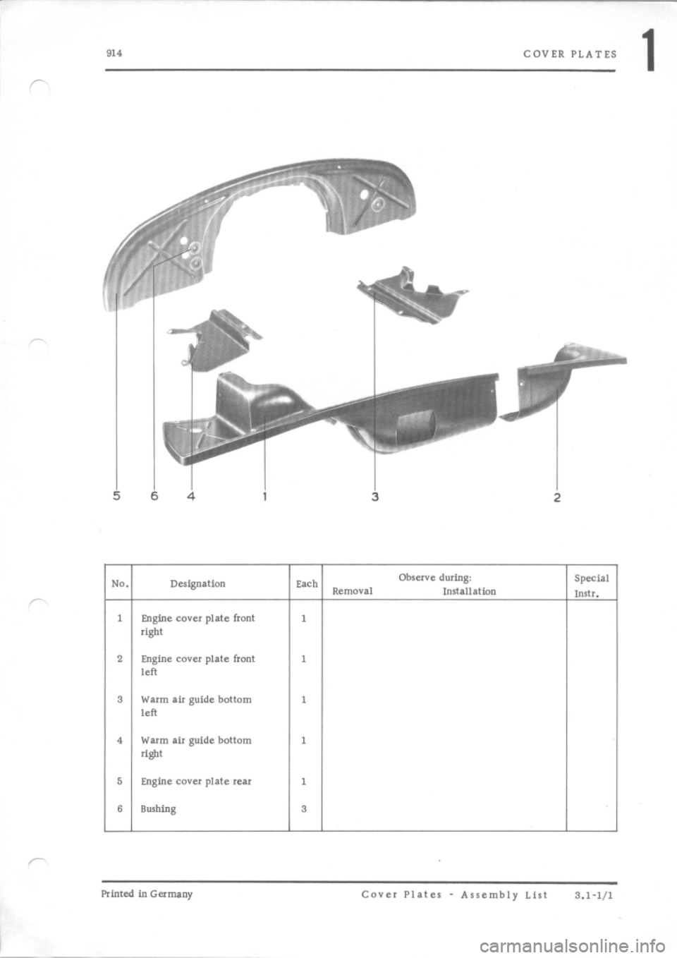PORSCHE 914 1975 1.G Engine 2 Workshop Manual 