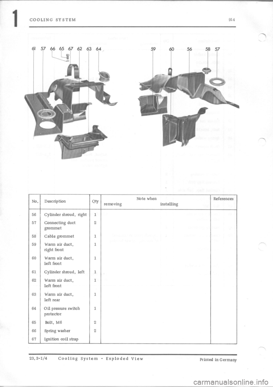 PORSCHE 914 1975 1.G Engine 4 Workshop Manual 