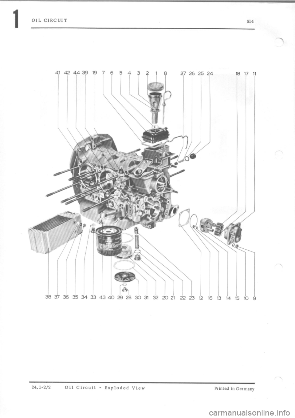PORSCHE 914 1974 1.G Engine 4 Workshop Manual 
