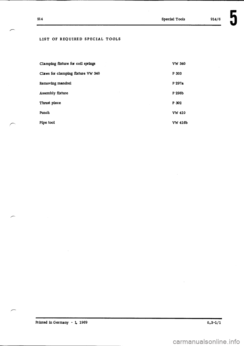 PORSCHE 914 1975 1.G Rear Axle Workshop Manual 