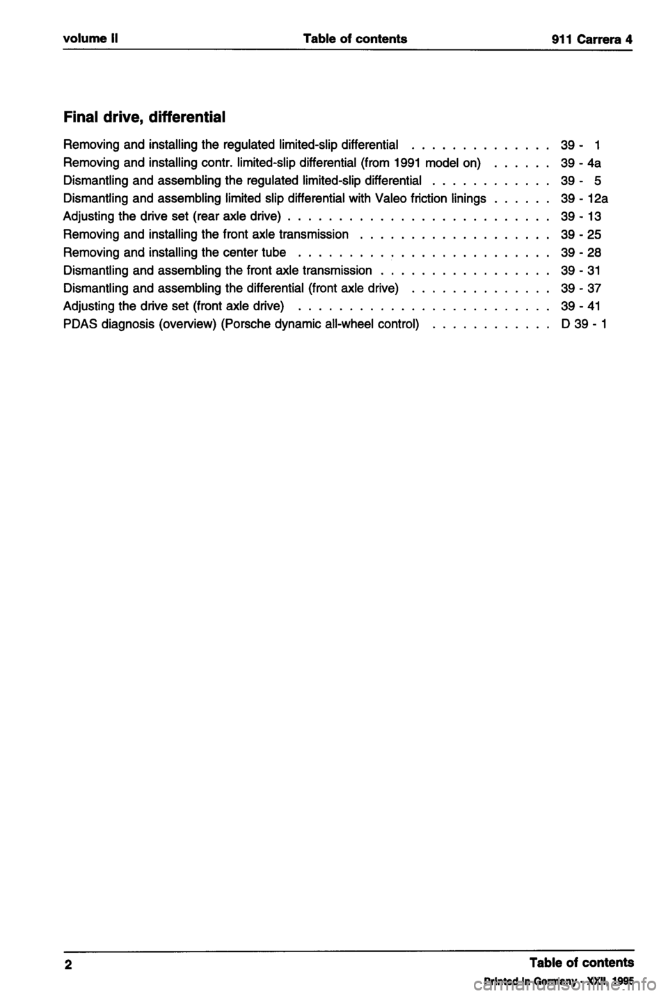 PORSCHE 964 1985 2.G Service Workshop Manual 2 