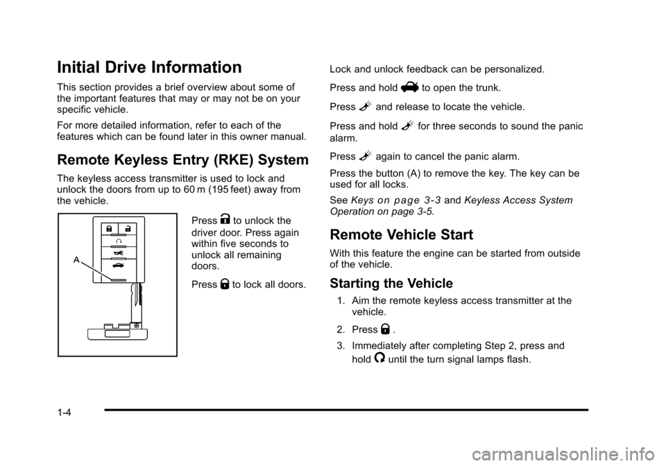 CADILLAC STS 2010 1.G Owners Manual 