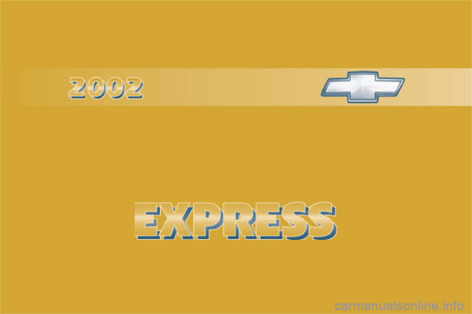 CHEVROLET EXPRESS 1999  Owners Manual 