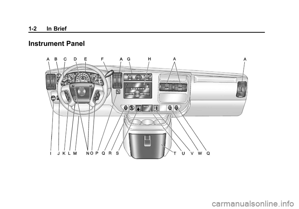 CHEVROLET EXPRESS PASSANGER 2012 1.G Owners Manual Black plate (2,1)Chevrolet Express Owner Manual - 2012
1-2 In Brief
Instrument Panel 