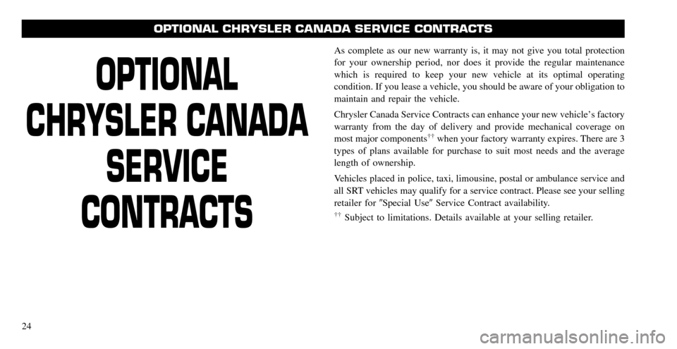 CHRYSLER 300 2010 1.G Warranty Booklet 