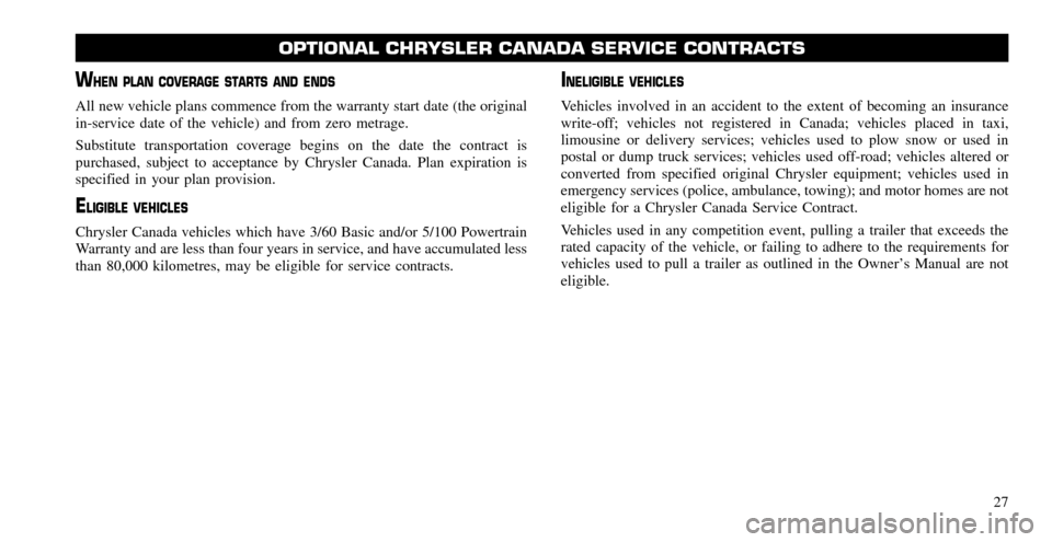 CHRYSLER TOWN AND COUNTRY 2011 5.G Warranty Booklet 