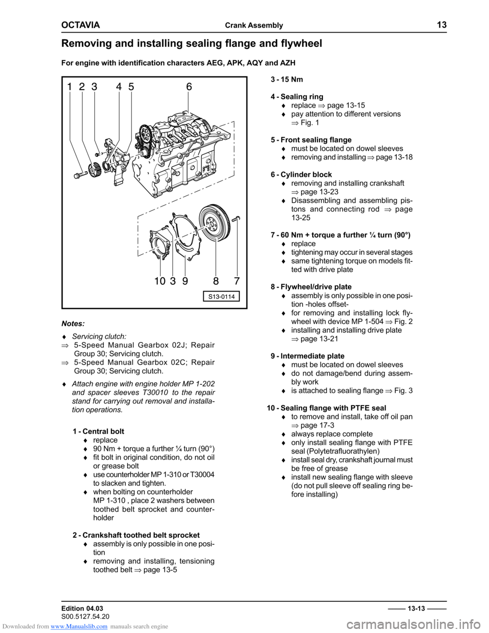 SKODA OCTAVIA 2000 1.G / (1U) 2.0 85kw Engine Owners Guide Downloaded from www.Manualslib.com manuals search engine �����������������������
������������� 
��������������
���������������������������������������������������
�������������������������������������