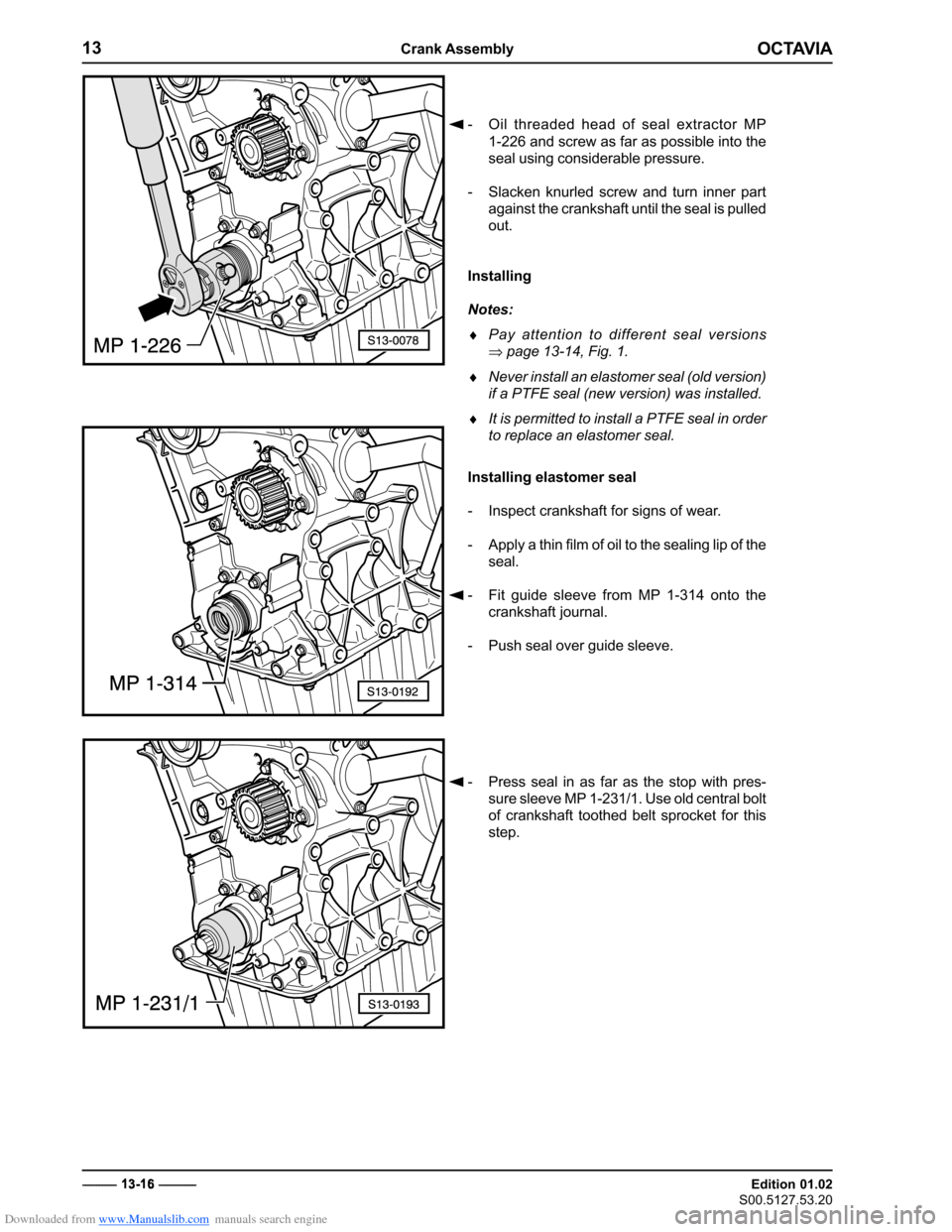 SKODA OCTAVIA 2000 1.G / (1U) 2.0 85kw Engine Service Manual Downloaded from www.Manualslib.com manuals search engine �������
����������������
�������������
��������������
� � ���� ��������� ����� ��� ����� ���������� ��
����������������������������������������